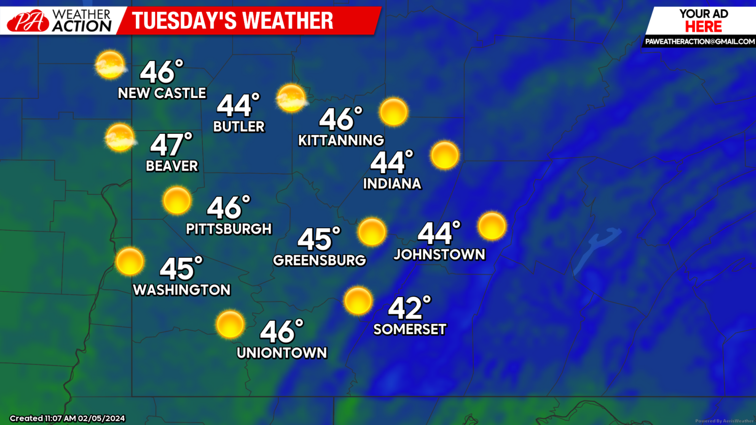 Sunny Skies and Above Average Temperatures - Southwest PA - Dan Smith