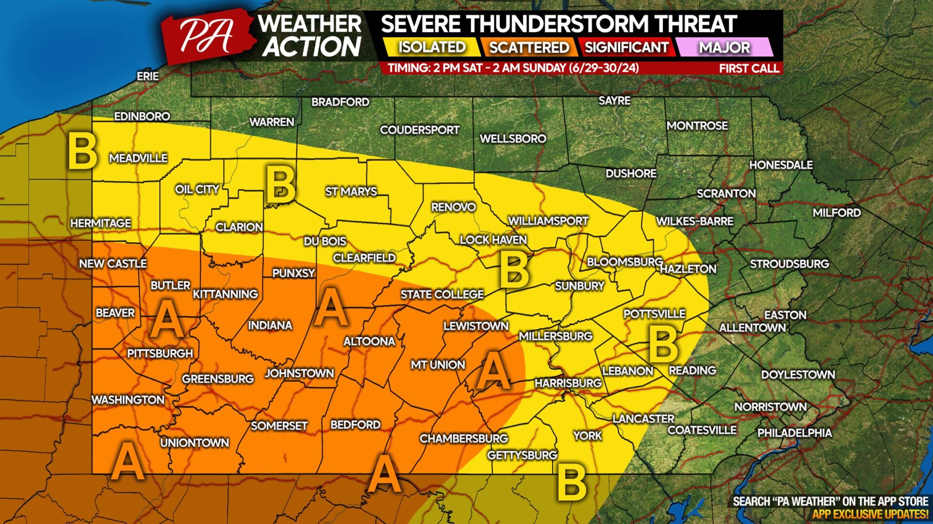 A Few Tornadoes Possible Saturday In Parts of Pennsylvania With More Severe Weather Expected