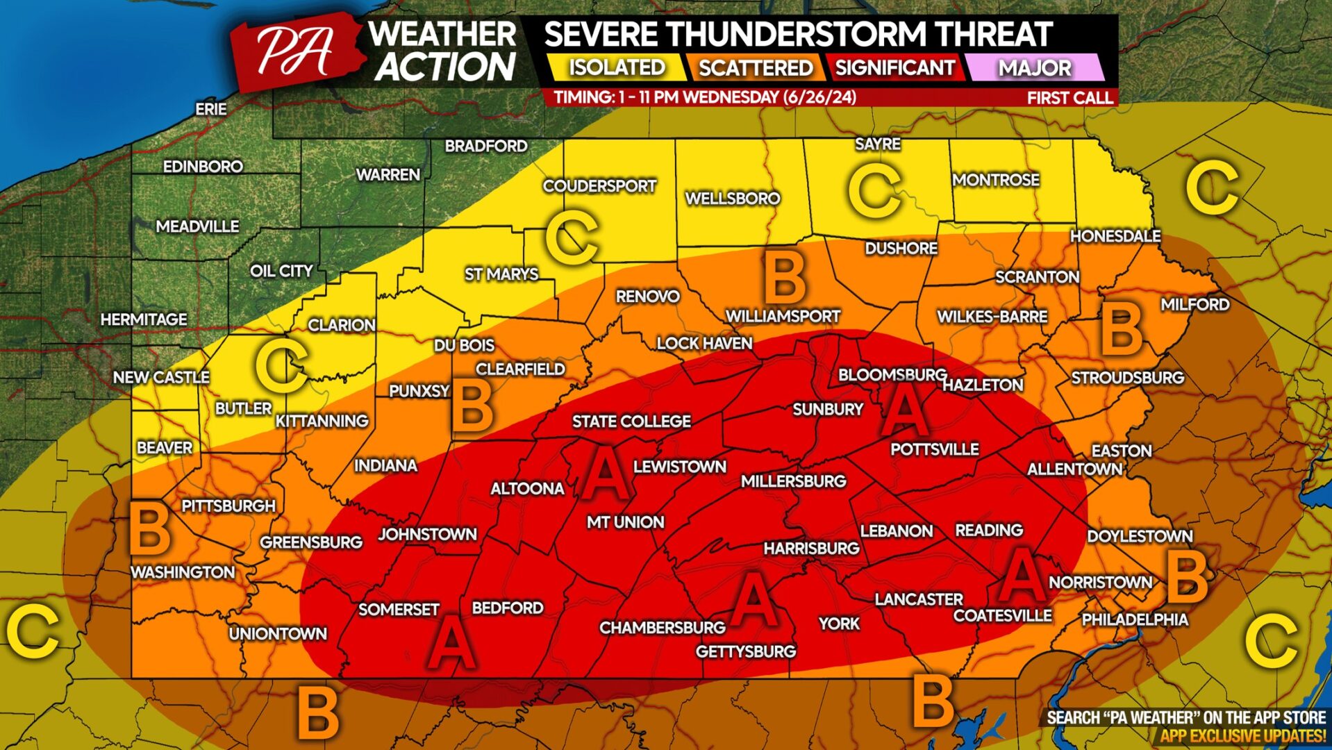 Significant Severe Thunderstorm Potential on Wednesday; Damaging Winds, Hail, & Isolated Tornadoes Possible