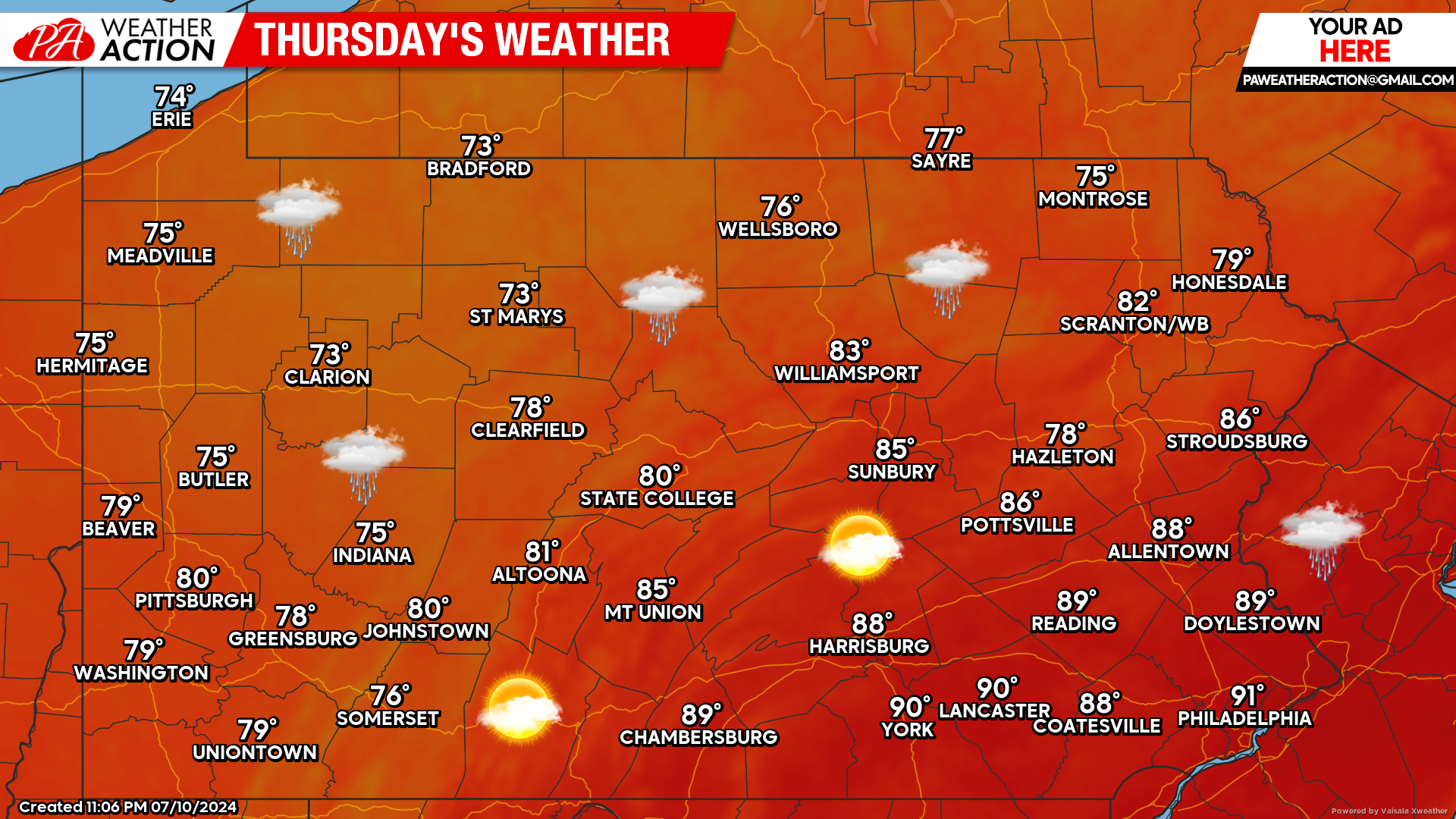 Cooler Weather Today, Hot Weather with the Chance for Thunderstorms Return Friday