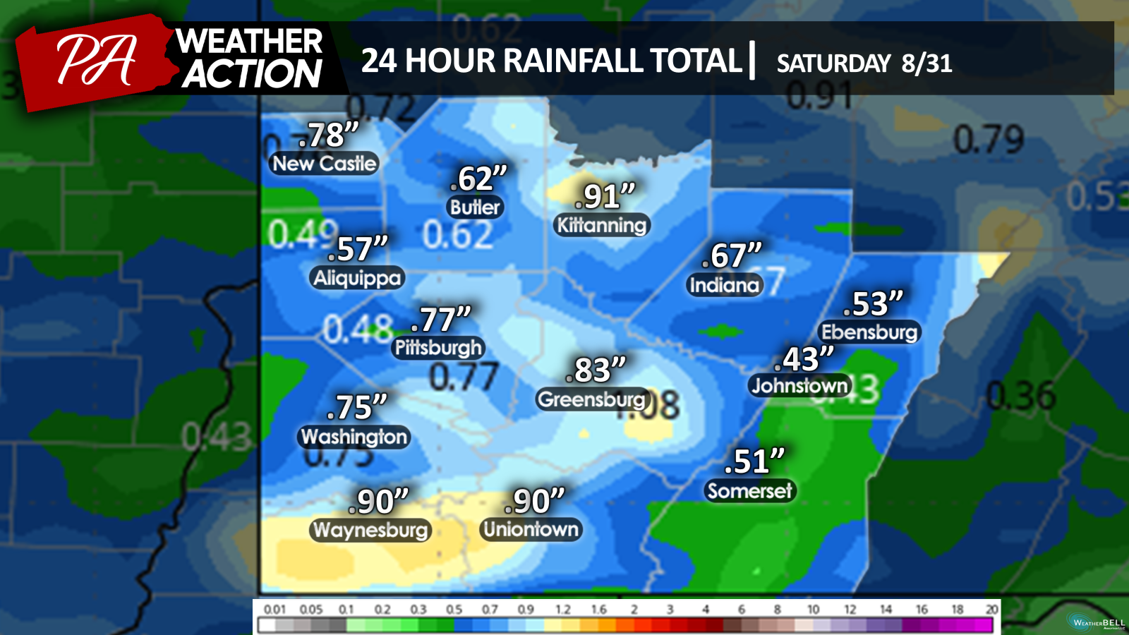 Scattered Showers and Thunderstorms on Saturday