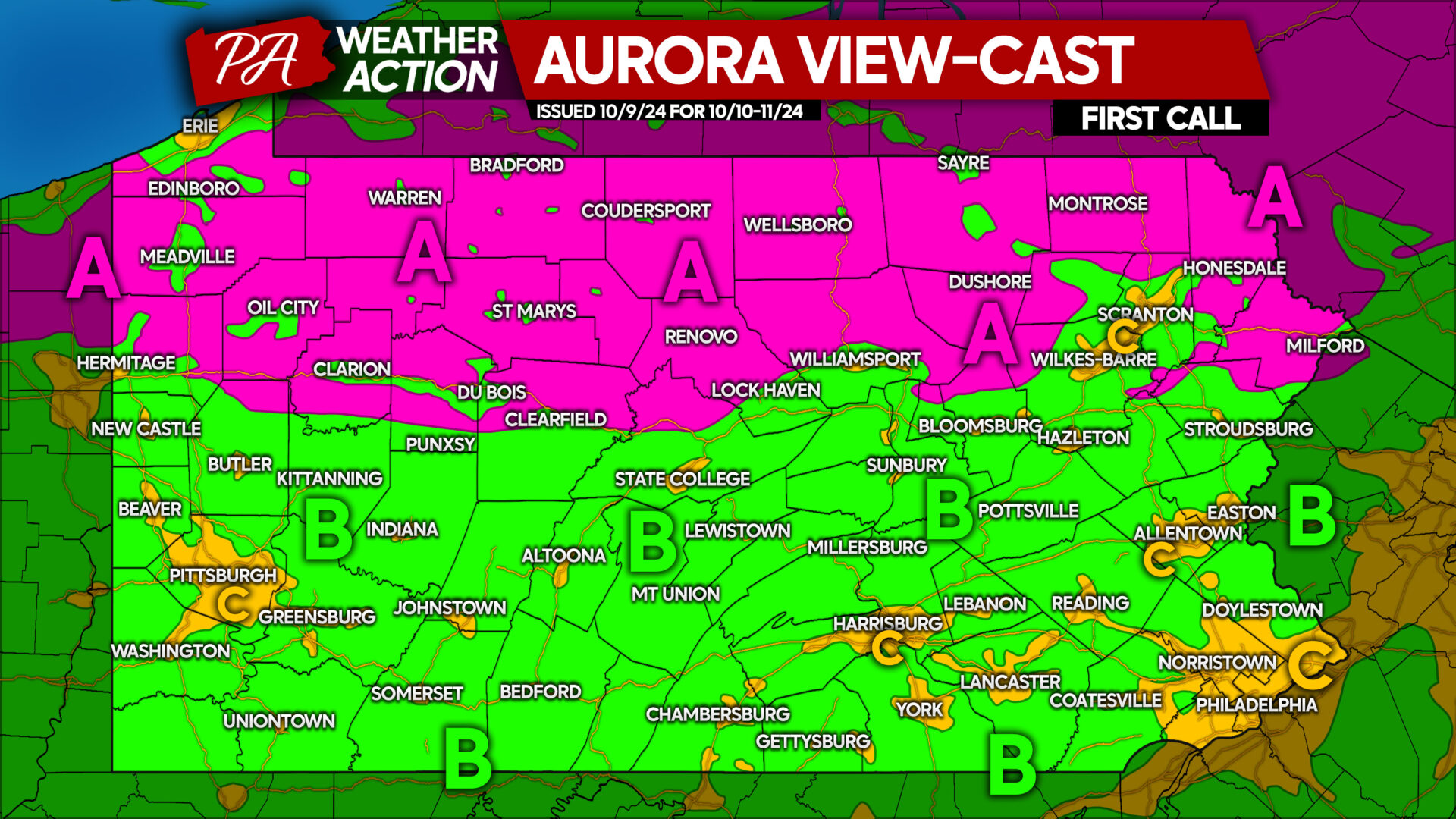 Stunning Aurora Borealis Possible Thursday Night in PA & Across US As Severe G4 Solar Storm Hits Earth