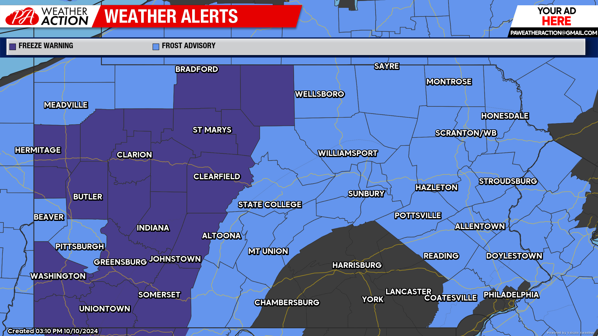 Frost and Freeze Conditions are Possible