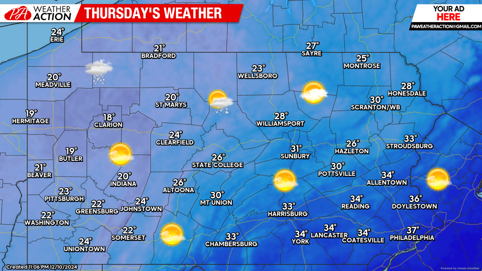 Heavy Rain and Snow Today, Bone-Chilling Cold Air Arrives Thursday - PA ...
