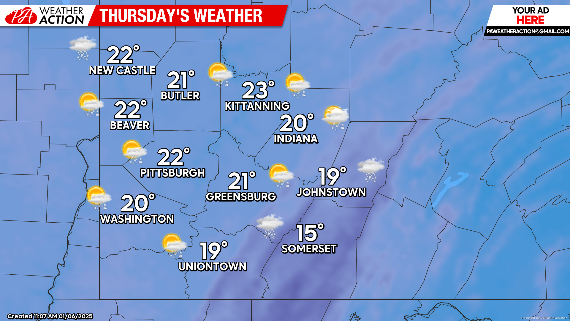 Snow Showers along with Cold, Blustery Conditions