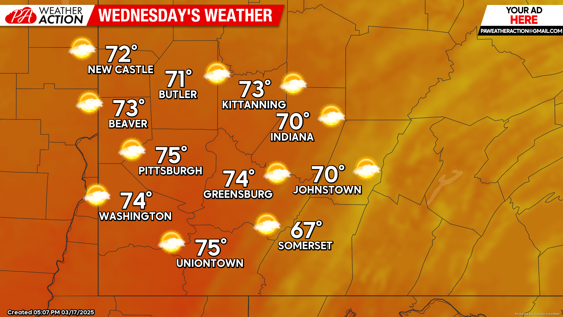 Above Average Temperatures Expected Through Wednesday