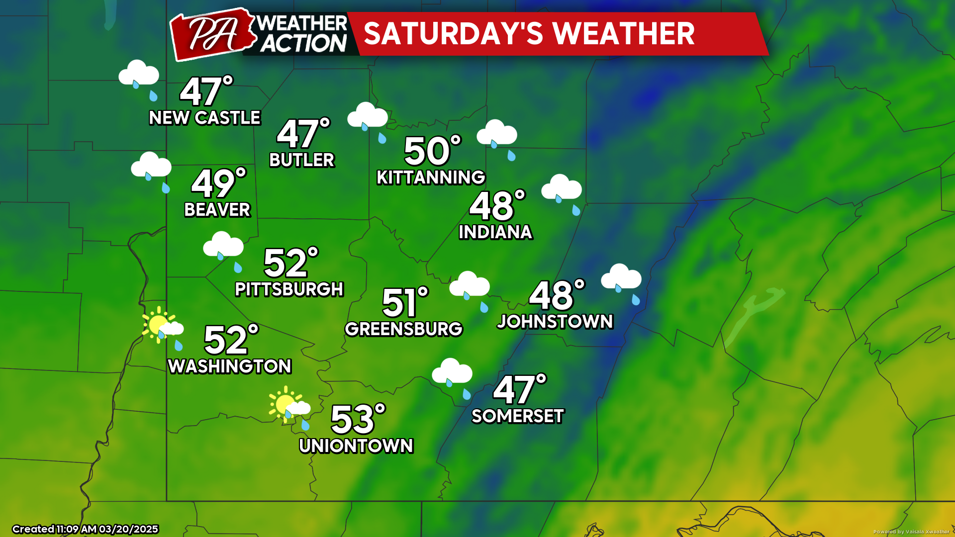 Seasonable Temperatures with Rain Showers on Saturday