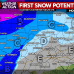 First Snow Potential of Fall ’25 Comes Mon-Tue in Much of Pennsylvania