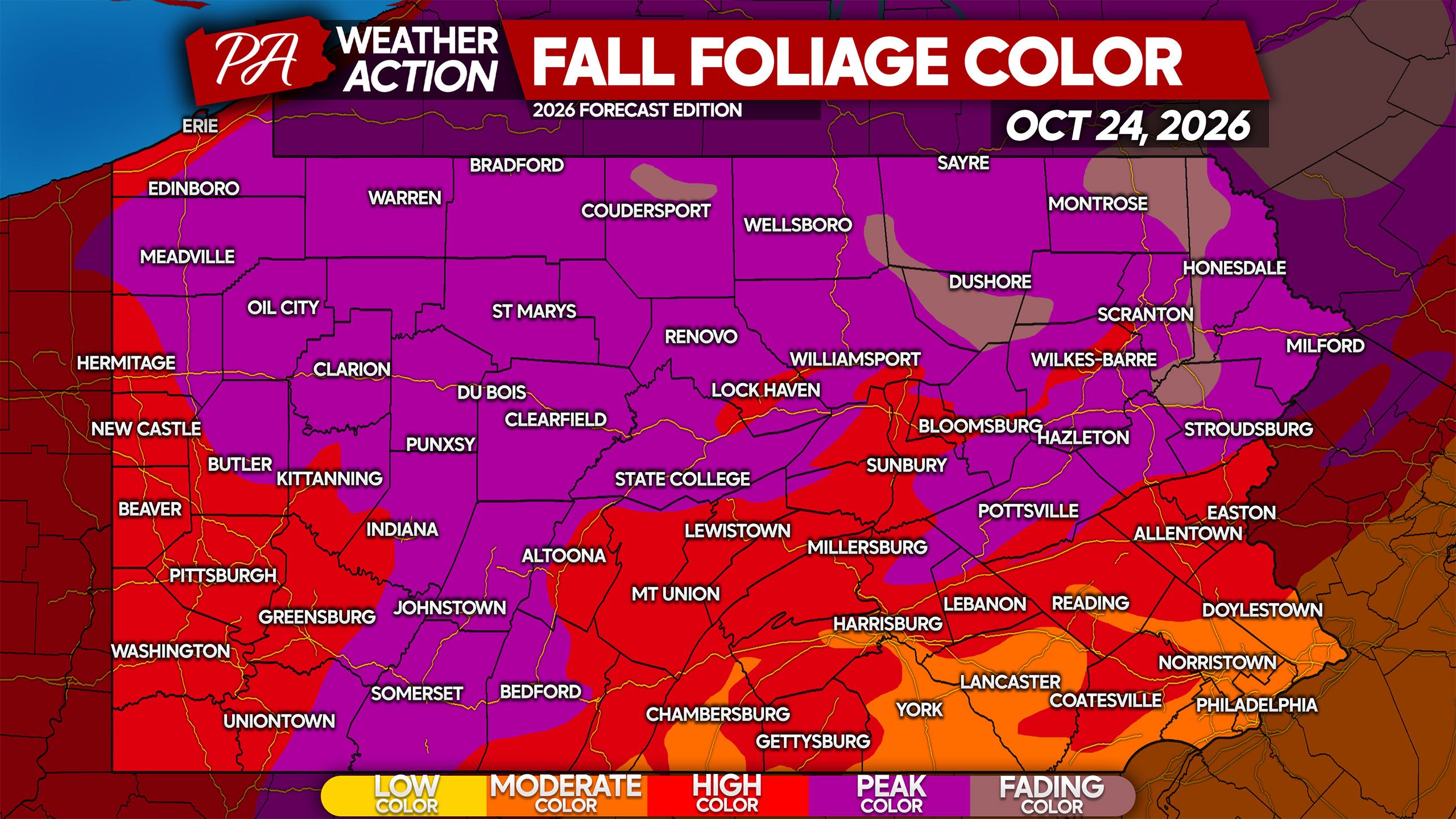 Week-by-Week Maps: Pennsylvania’s Best Fall Foliage Season in Years Expected